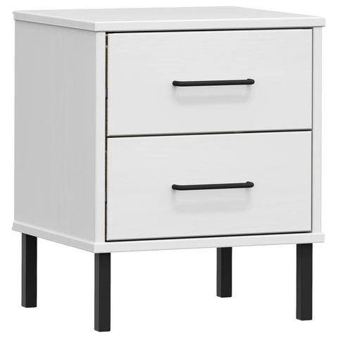 vidaXL Bedside Cabinet White Solid Pine Wood Compact Bedside Cabinet