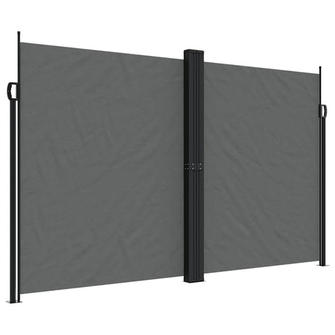 vidaXL Retractable Side Awning Privacy Screen 78.7"x236.2" Anthracite - Water Resistant, UV Protection - for Balconies, Terraces, Gardens