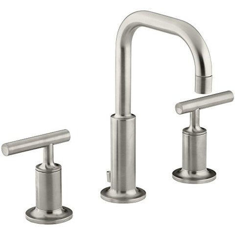 Kohler 14406-4-SN Purist® Widespread Bathroom Sink Faucet with Lever Handles, 1.2 gpm, Vibrant Polished Nickel