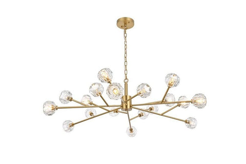 Elegant Lighting Graham 18-Light Modern Crystal/Iron Pendant in Gold