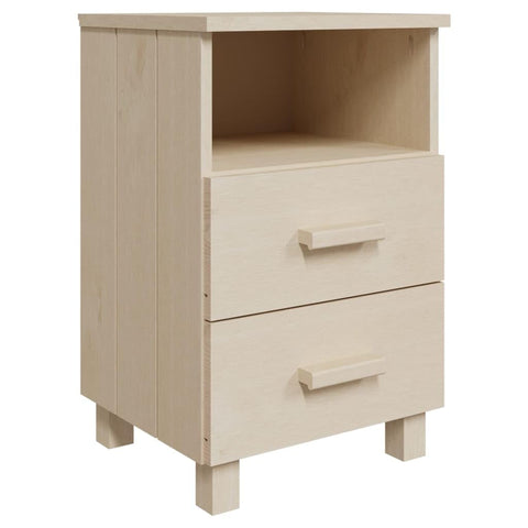 vidaXL Solid Wood Pine Bedside Cabinet - Honey Brown - Rectangular Shape - Nightstand with Efficient Storage Space - 15.7"x13.8"x24.4" Size
