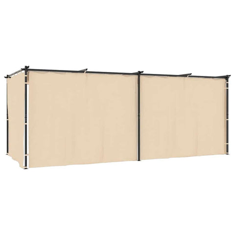 vidaXL Outdoor Gazebo with Curtains 9.8'x19.7' Cream â€“ Durable Steel Construction, Polyester Roof, Water and UV Resistant Cover, Includes 2 Sidewalls for Added Privacy, Perfect for Picnics, Campin...