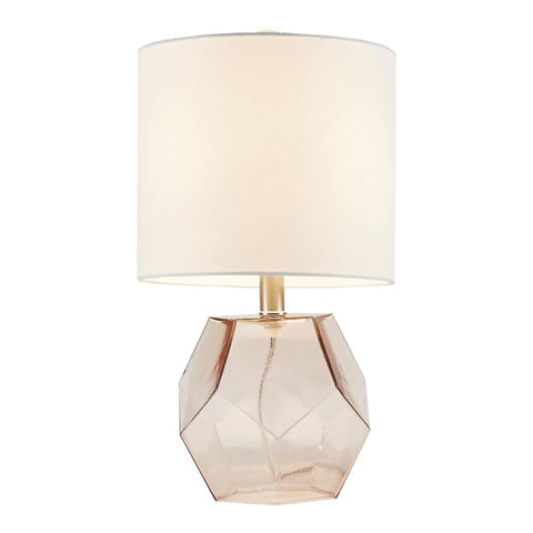 Oakestry 510 Design Bella Glass Table Lamps Bedside Lamps for Kids Room Living Room College Dorm Home Office, Pink