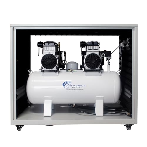 California Air Tools 20040DSPCADC 4.0 HP Ultra Quiet and Oil-Free Air Compressor, 20 Gallon Tank, 65 dB Noise Level, with 98% Air Drying System and Automatic Drain in Soundproof Cabinet, 220V / 60Hz