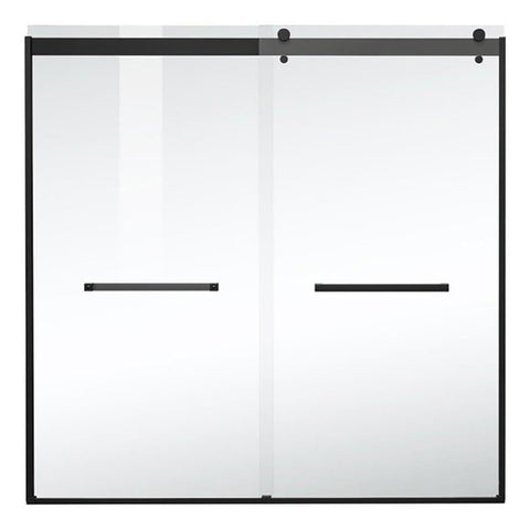 Elegant Kitchen and Bath Ross Frameless Aluminum Tub Door in Black