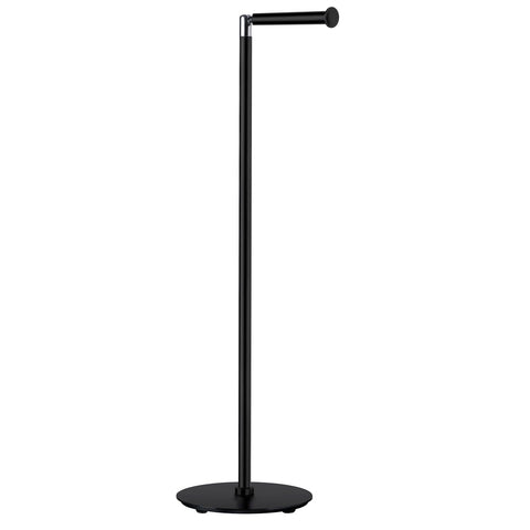 SMEDBO Toilet Paper Holder with Spare Roll - Bathroom Tissue Roll Holder - Modern Design Black/Round-Base