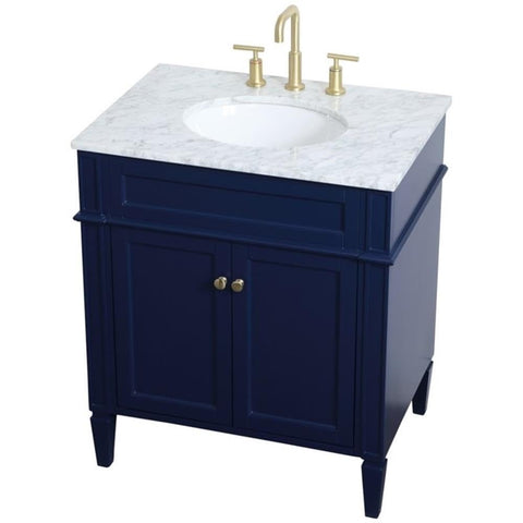 30 Inch Single Bathroom Vanity in Blue, 714676