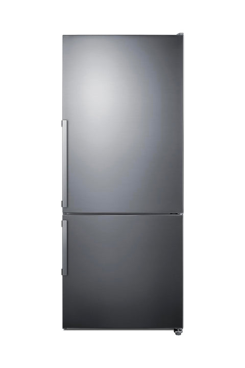 Summit FFBF283SS 28" Wide Bottom Freezer Refrigerator, 14 cu.ft, Stainless Steel Door, LED Lighting, ENERGY STAR Certified, Perfect for Apartments and Small Kitchen- Without Icemaker