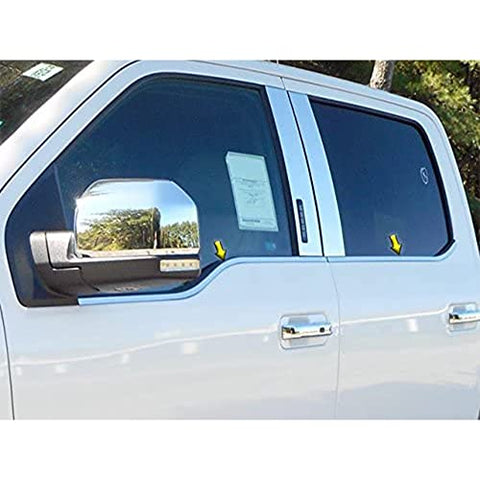 QAA is Compatible with 2008-2017 Ford Expedition 4 Piece Stainless Window Sill Trim Set, 1.125" Width, with Keyless Entry Pad WS55383