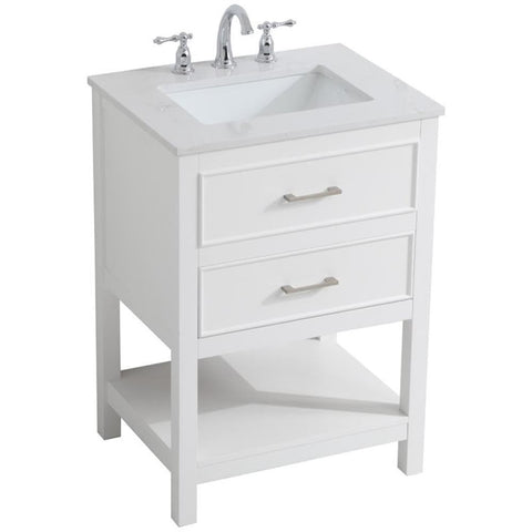 24 Inch Single Bathroom Vanity in White, 714608