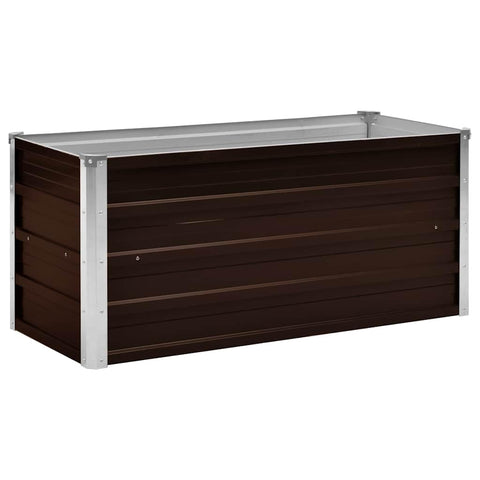 vidaXL Rectangular Garden Raised Bed - Brown 39.4"x15.7"x17.7" Sturdy Galvanized Steel - Ideal for Planting Vegetables, Herbs and Flowers