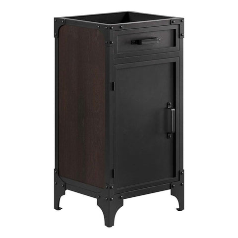 Modway EEI-6126-BLK-WAL Steamforge 18" Bathroom Vanity Cabinet (Sink Basin Not Included), Black Walnut