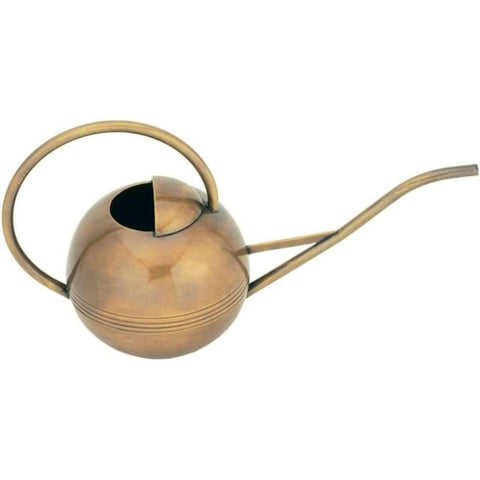Oakestry 1L Watering Can for Indoor and Outdoor Plants Brass Metal Small Watering Can House Plants Long Spout Decorative Gardening Essential, Brass