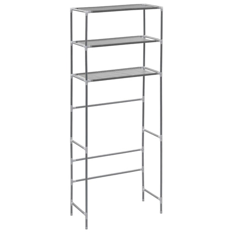 vidaXL Stainless Steel 3-Tier Storage Rack Over Laundry Machine â€“ Durable Freestanding Organizer for Laundry Room & Bathroom, Silver, 27.2"x11"x66.5"