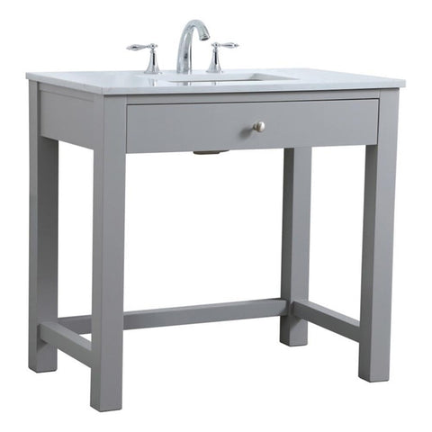Elegant Kitchen and Bath Hudson 36" Solid Wood Bathroom Vanity in Gray