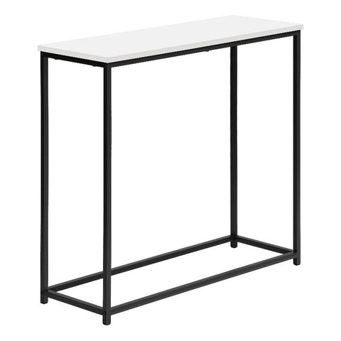Monarch Specialties I 2252 Accent Table, Console, Entryway, Narrow, Sofa, Living Room, Bedroom, Metal, Laminate, White, Black, Contemporary, Modern