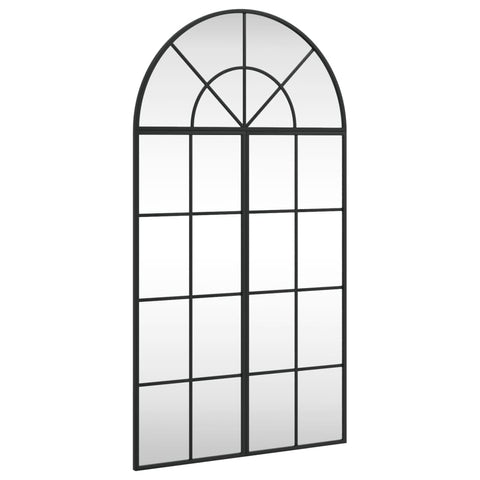vidaXL Wall Mirror Black 23.6""x43.3"" - Arch Design with Iron Frame, Wall-Mounted and Space-Saving, Ideal Decor for Bedroom, Living Room, Hallway, Bathroom, 3200606