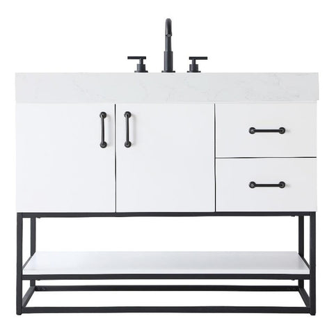 Elegant Kitchen and Bath 42" Single Bathroom Vanity in White