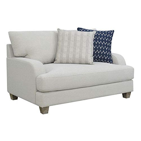 Wallace & Bay Jennings Accent Chair with Modern English Roll Arm and Loose Seat and Back Cushions, Harbor Gray