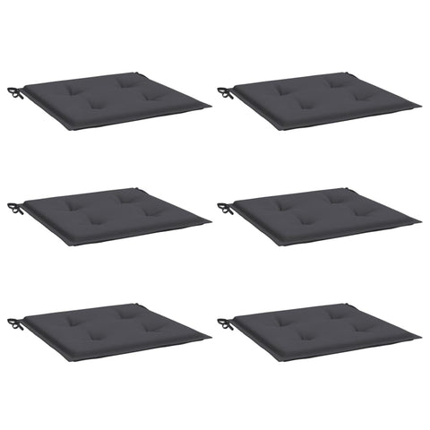 vidaXL 6 Piece Garden Chair Cushions Gray 15.7x15.7x1.5 in Oxford Fabric Indoor Outdoor Cushion Patio Sofa Seat Pad Square