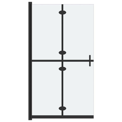 vidaXL Walk-In Shower Wall, Folding Design, Frosted ESG Glass, Space-Saving Bathroom Partition, 31.5"x74.8" Size, Black Aluminum Frame