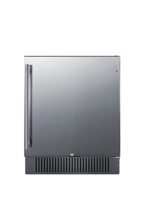 Summit 27” Refrigerator, Built-in, Outdoor Refrigerator, 4.98 cu.ft. Capacity, Stainless Steel- SPR2700SS