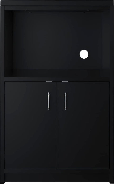 Storage cabinet with space for microwave ships fully assembled
