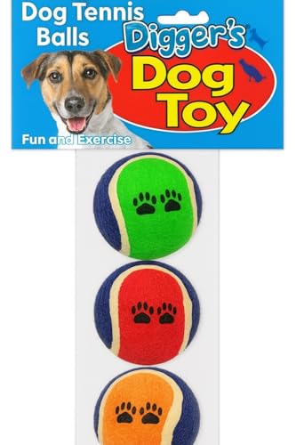 Interactive Digger'S Pet Durable Dog Toy: 3-Pack Tennis Balls for Dogs in Pink, Purple, Yellow. Small, Medium, Big Dogs Toy. Fun Outdoor Toy. Family Fun. Kids Fun