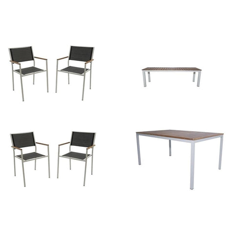 Braylee 6 Pc Outdoor Dining Set - Black