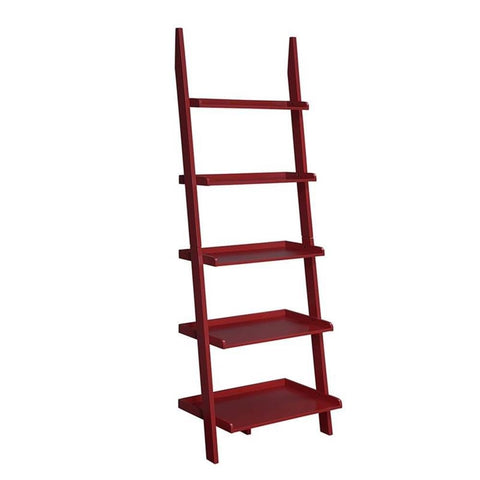 Convenience Concepts American Heritage Bookshelf Ladder, Cranberry Red