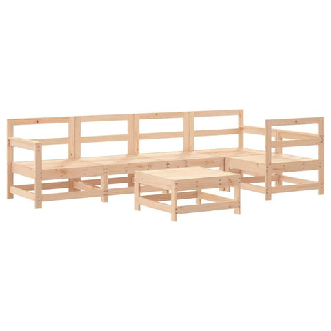 vidaXL Garden Lounge Set 6 Piece, Modular Sofa with Footstool, Corner Sofa for Patio Terrace, Outdoor Lounge Set, Farmhouse Style, Solid Wood Pine