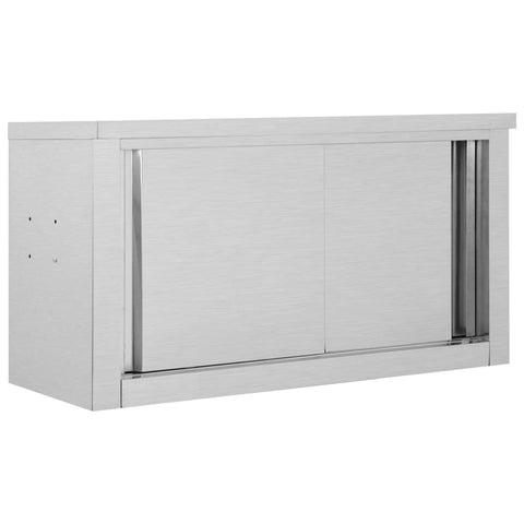 vidaXL Stainless Steel Kitchen Wall Cabinet - 35.4"x15.7"x19.7" - Durable, Easy to Clean, Suitable for Commercial Kitchens