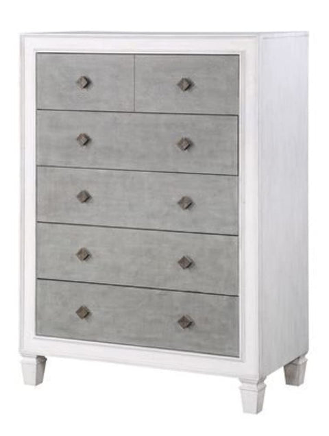 Katia Rustic Gray/White Wood Chest by Acme