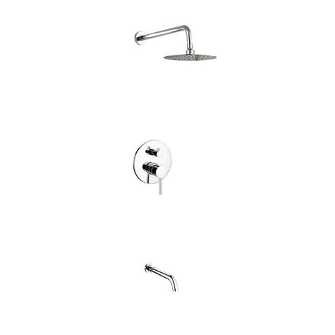 Aqua Rondo Diverter Complete Shower System with Metal Round Handle