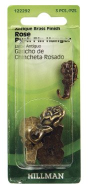Hillman Push Pin Brass Plated Rose Card