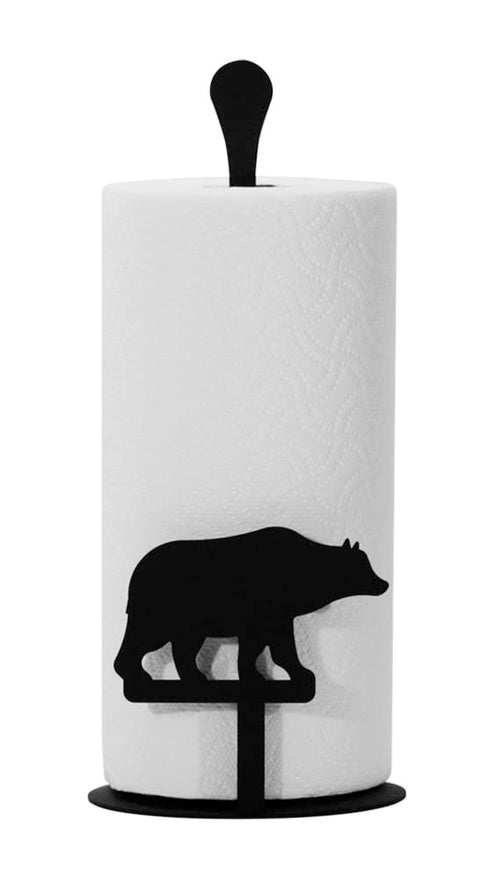 Village Wrought Iron Counter Top Bear Paper Towel Holder