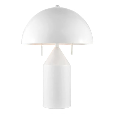 Lite Source Ranae 21 1/2" Gloss White Metal Modern Mushroom Table Lamp