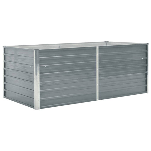 vidaXL Raised Garden Bed, Raised Flower Bed, Galvanized Steel Planter, Outdoor Planter for Patio Backyard Garden Vegetables Herbs, Gray