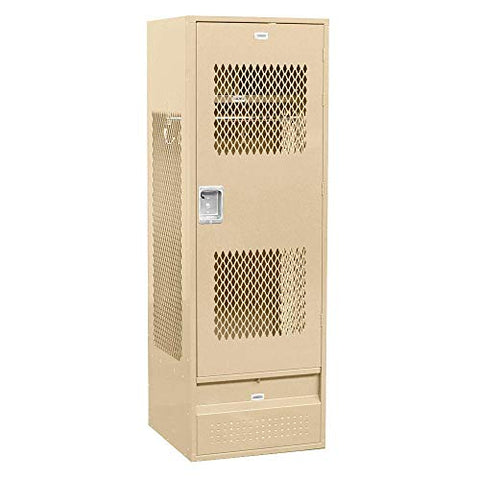 Salsbury Industries 72024TN-U Unassembled 6-Feet High 24-Inch Deep Standard Gear Metal Locker Ventilated Door, Tan Brown