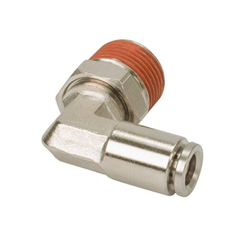 3/8" NPT(M) to 1/8" Airline 90 Degree Swivel Elbow Push-To-Connect Fitting DOT Approved (2 pcs)