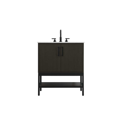 Elegant Kitchen and Bath 30" Single Bathroom Vanity in Mocha Brown