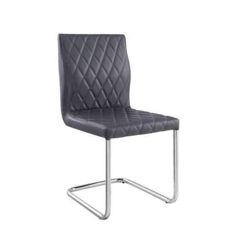 Acme Furniture Ansonia Side Chair (Set-2) in Gray PU & Chrome