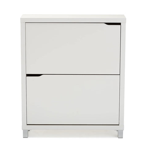 Baxton Studio Simms White Modern Shoe Cabinet