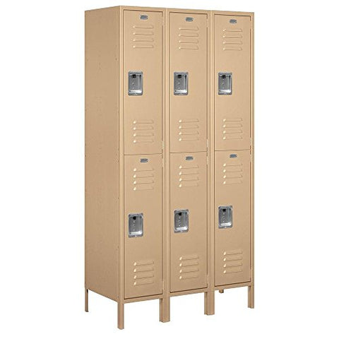 Salsbury Industries 52368TN-U Double Tier 45-Inch Wide 6-Feet High 18-Inch Deep Unassembled Extra Wide Standard Metal Locker, Tan Brown