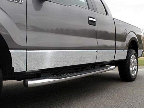 QAA is Compatible with 2009-2014 Ford F-150 10 Piece Stainless Rocker Panel Trim, Lower Kit, 7.25" - 7.5" Tapered Width TH49301