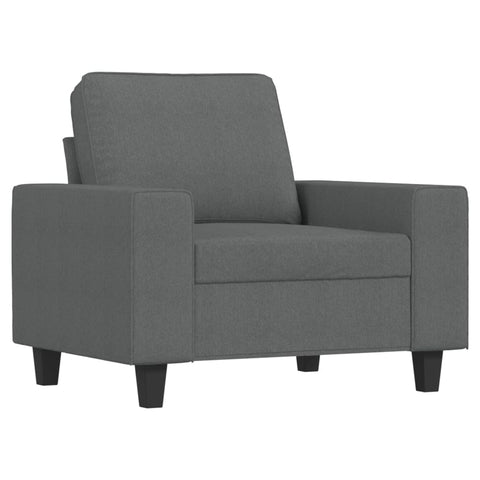 vidaXL Sofa Chair in Dark Gray - Stylish and Comfortable 1-Seater Lounge Chair with Durable Fabric and Metal Frame, Ideal for Living Room or Office