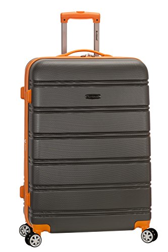 Rockland Melbourne Hardside Expandable Spinner Wheel Luggage, Magenta, Checked Large 28"