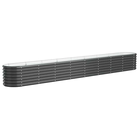 vidaXL Powder-Coated Steel Garden Raised Bed Planter, Anthracite, 130.7"x15.7"x14.2" - Durable Flower Box for Outdoor Spaces