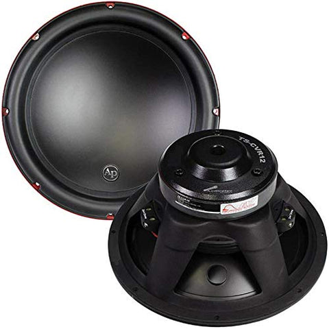 AUDIOPIPE TS-CVR12 12-inch Edge Extension PP Cone Woofer 750 Watts 375W Rms CVR Series 4 Ohm DVC Car Audio Black Subwoofer Dual Voice Coil BASV