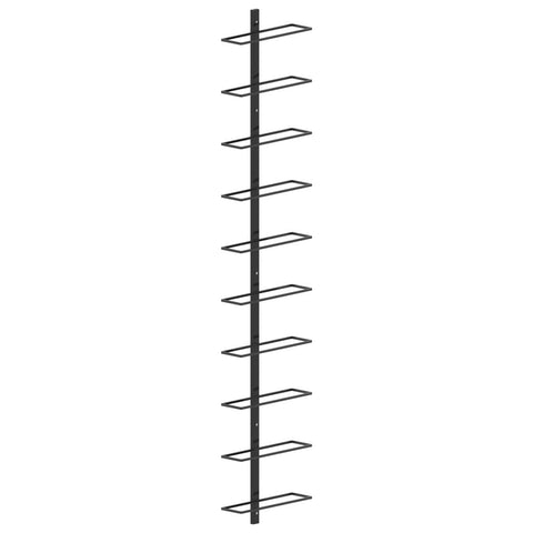 vidaXL Wall Wine Rack, Wine Bottle Holder for 10 Bottles, Wall Mounted Wine Storage, Wine Bottle Organizer for Living Room Kitchen, Black Metal